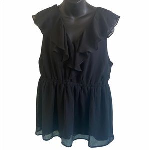 Torrid Black Ruffle Tank Top Blouse